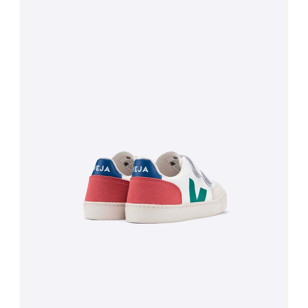 Veja V-12 LEATHER Sneakers Kinderen White/Red | NL 883FDN